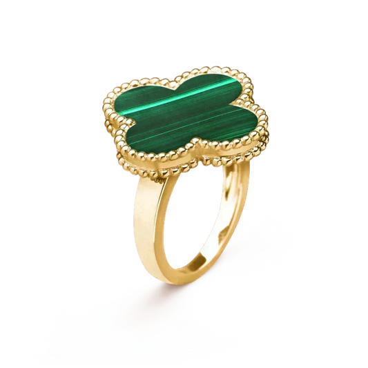[Stellar Jewelry]CLOVER MALACHITE RING