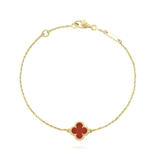 [Stellar Jewelry]CLOVER  CARNELIAN SINGLE FLOWER BRACELET