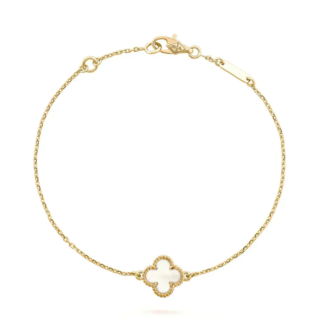 [Stellar Jewelry]CLOVER WHITE MOP SINGLE FLOWER BRACELET