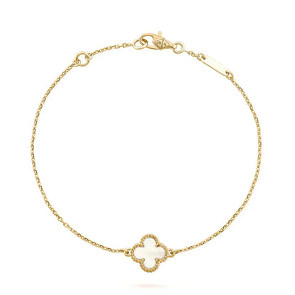 [Stellar Jewelry]CLOVER WHITE MOP SINGLE FLOWER BRACELET